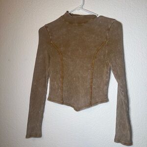 Gilded Intent Tan Long Sleeve Women's Top